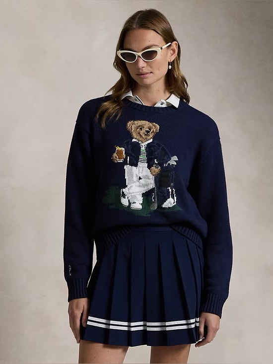 Polo Ralph Lauren Sweaters - Polo Bear Crewneck Sweater - Navy Blue